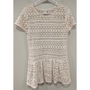 Sundance Cream Crotchet Pullover Top Size XS